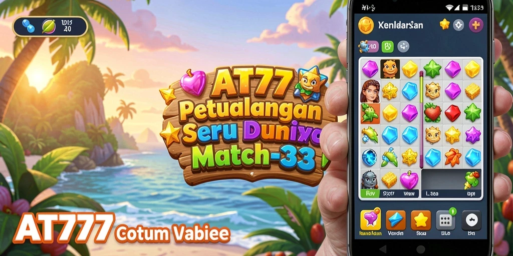 Tampilan gameplay menarik dari AT777 dengan warna-warna cerah.