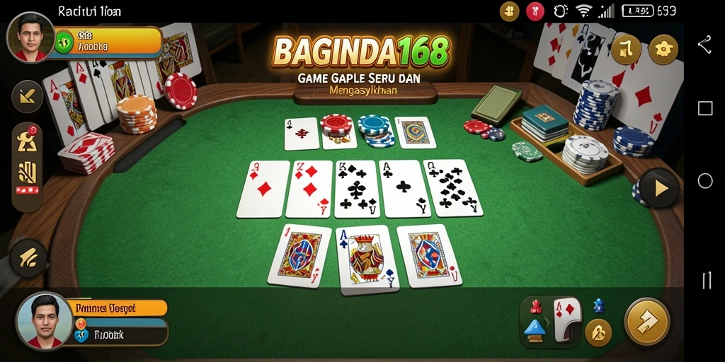 Tampilan screenshot BAGINDA168 menunjukkan serunya bermain Gaple.