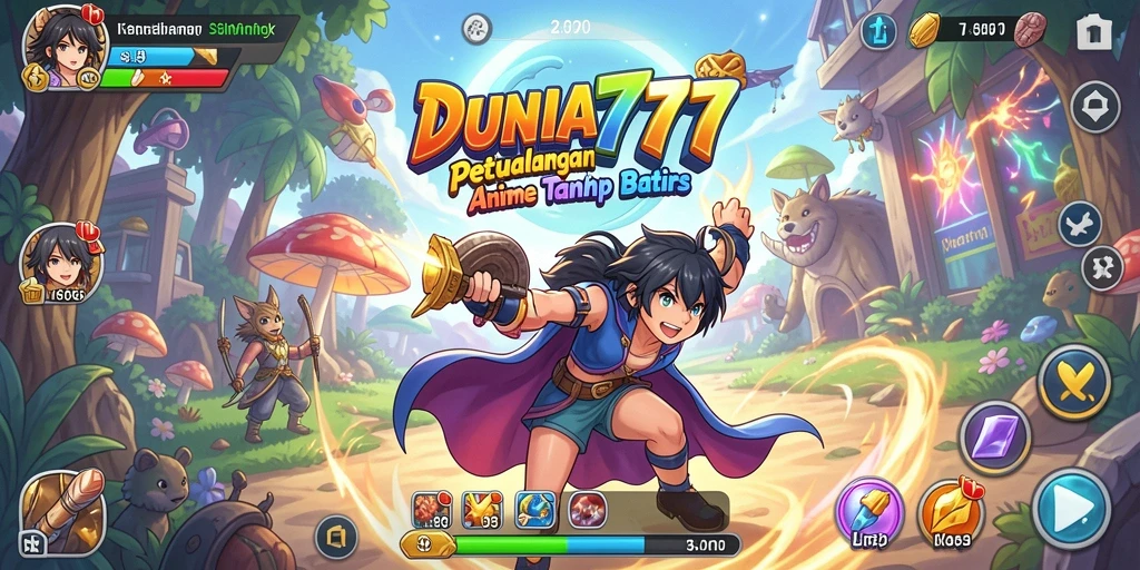 Gameplay seru DUNIA777 dengan karakter anime yang terkenal.