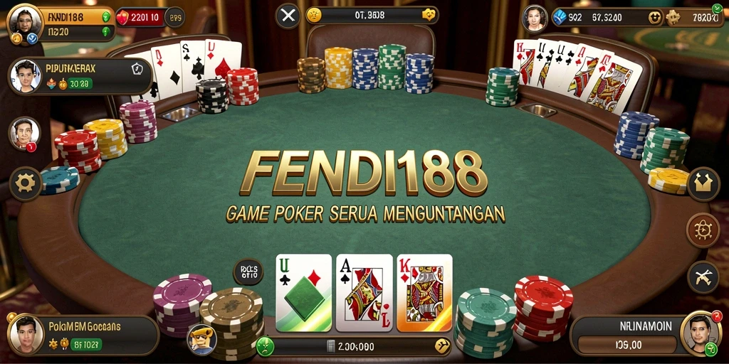 Screenshot FENDI188 menunjukkan gameplay Poker yang seru dan menantang.
