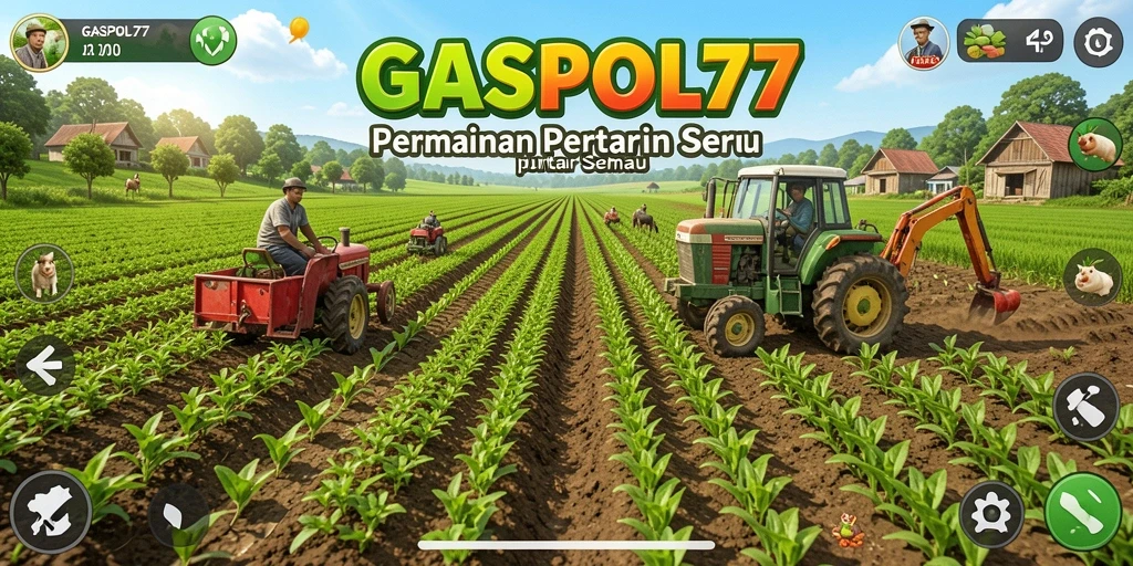 Gameplay GASPOL77 menunjukkan aktivitas bertani yang seru dan menyenangkan.