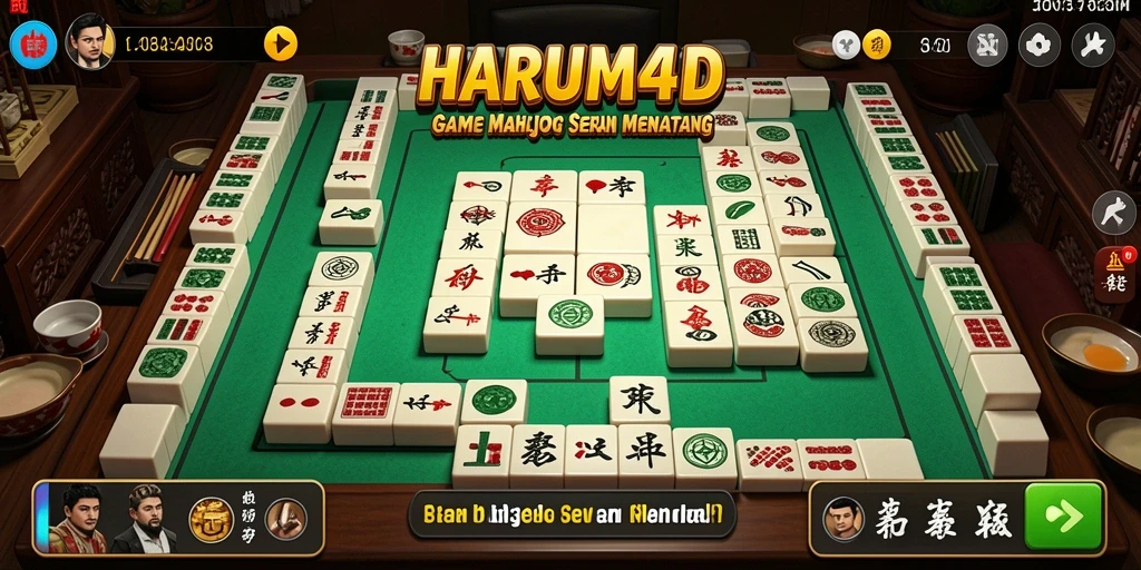 Tampilkan gameplay seru dalam game Mahjong HARUM4D.