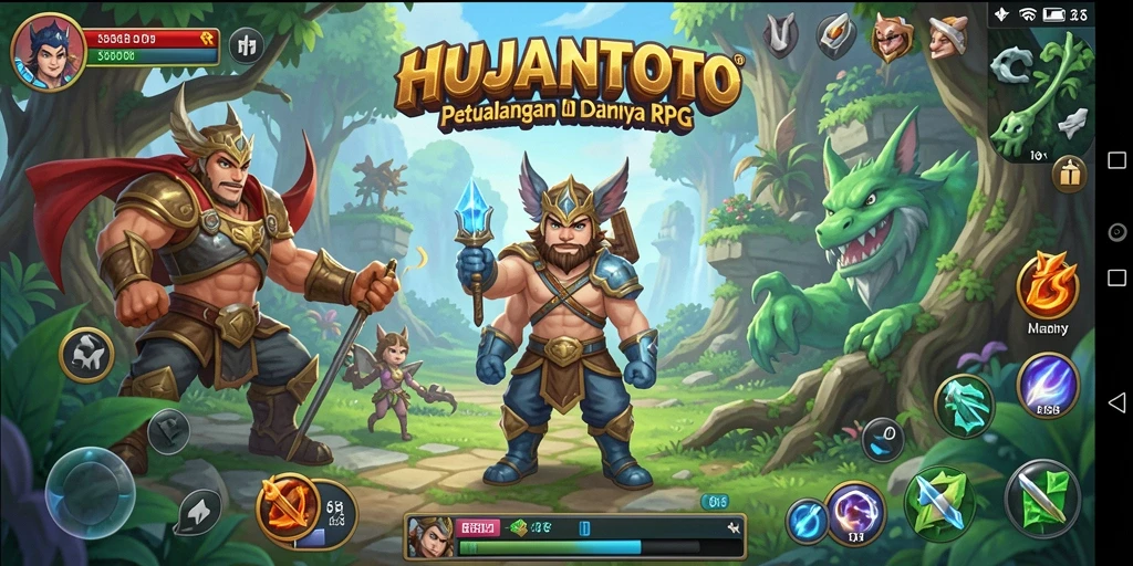 Tampak aksi seru dalam gameplay HUJANTOTO RPG.