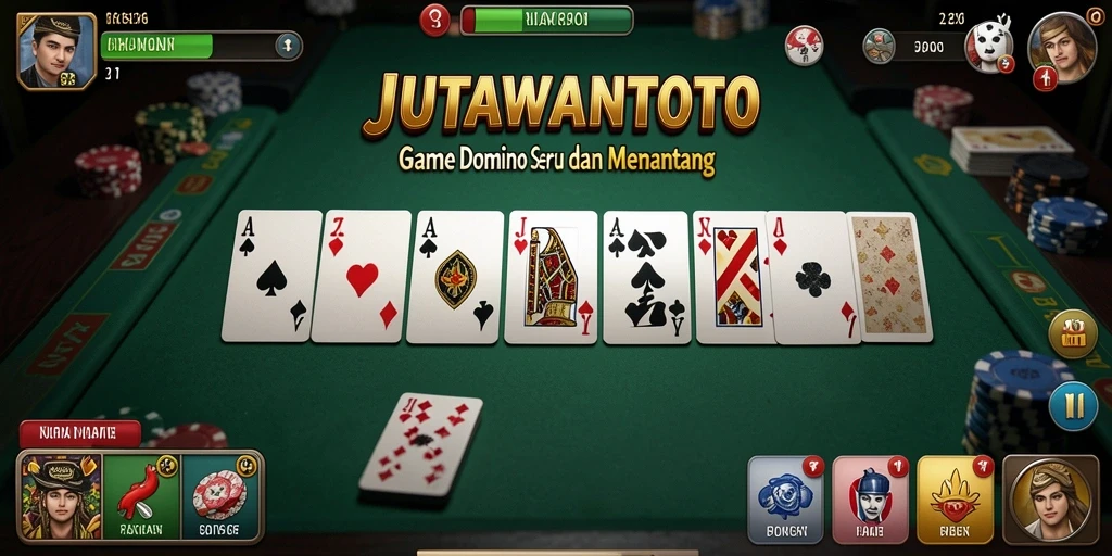 Tampilan gameplay JUTAWANTOTO yang menampilkan aksi Domino yang seru.