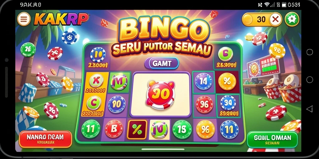 Tampilan gameplay Bingo seru di KAKRP dengan grafis menarik.