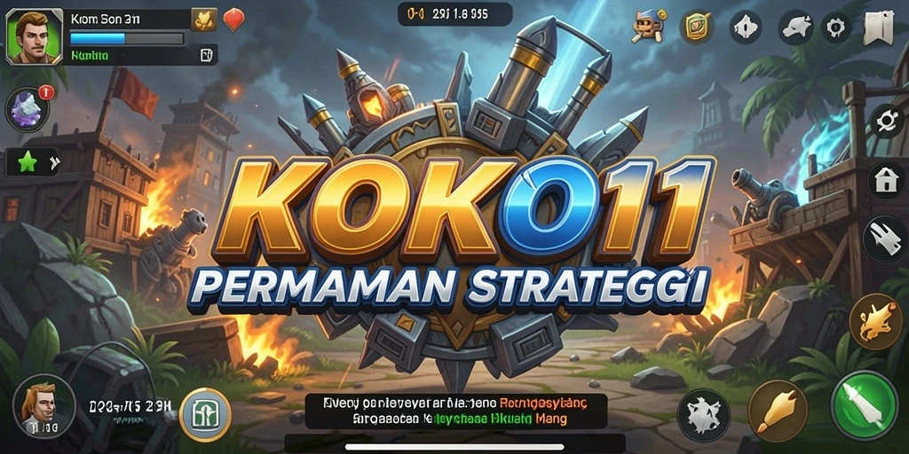 Tangkapan layar gameplay KOKO11 menampilkan pertempuran strategis yang mendalam.
