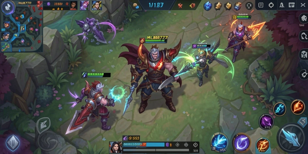 Tampak aksi seru dalam permainan MLBB777 MOBA.