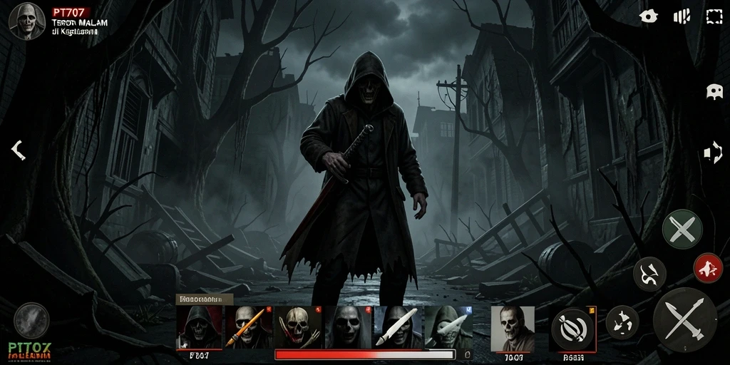 Gameplay menegangkan PT707 dengan atmosfer yang menyeramkan.