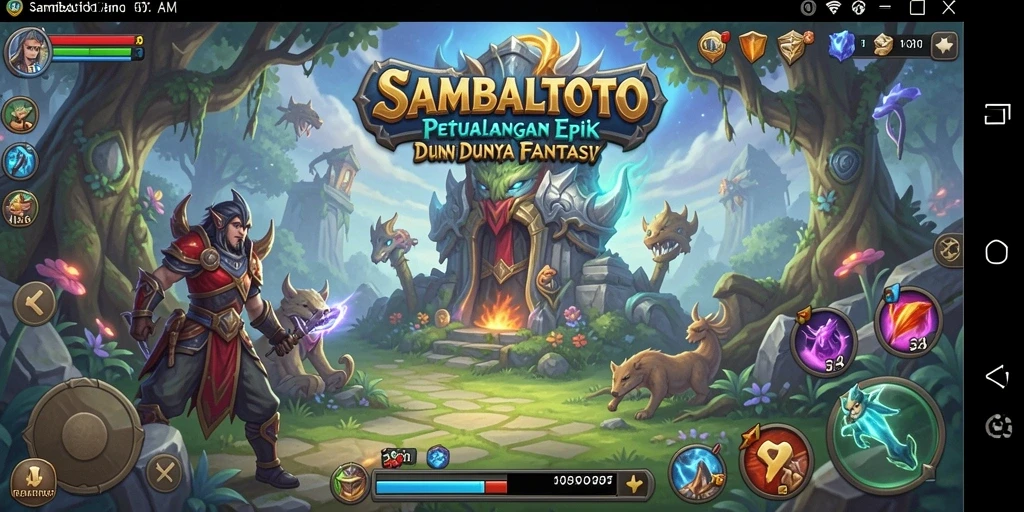 Tampilan gameplay epik dalam dunia fantasi SAMBALTOTO.