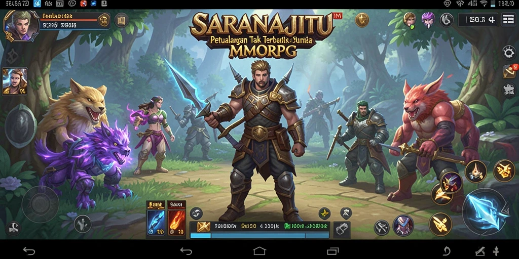 Screenshot menunjukkan aksi seru dalam permainan MMORPG SARANAJITU.